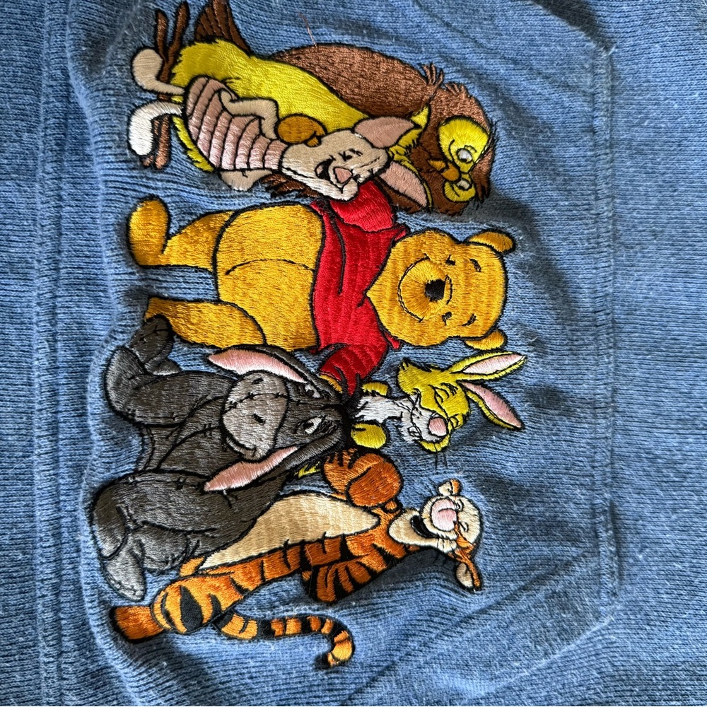 Winnie the Pooh Embroidered 3/4 zip hoodie